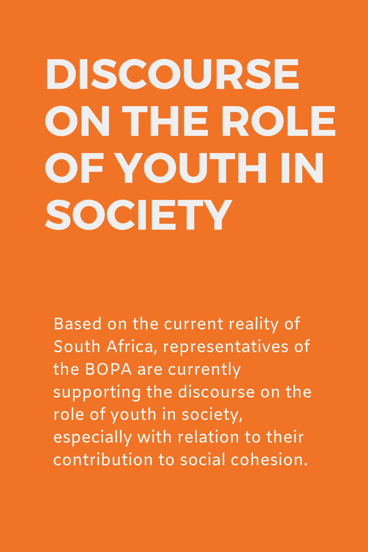 Discourse on the role of Youth in Society (1)